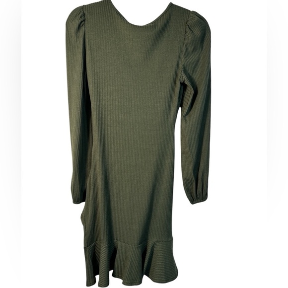 Byinns Knit Sweater  Mini Spring Dress Ribbed Long Sleeve Ruffle Hem Sz XS NWT - Picture 4 of 8